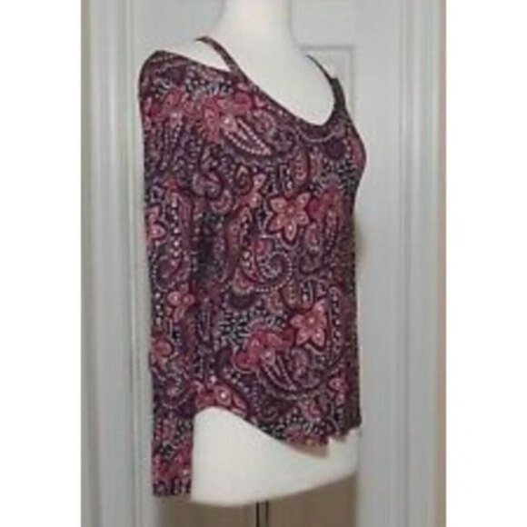 NWT Ultra Flirt Cut Out Cold Collar Top - Picture 3 of 5
